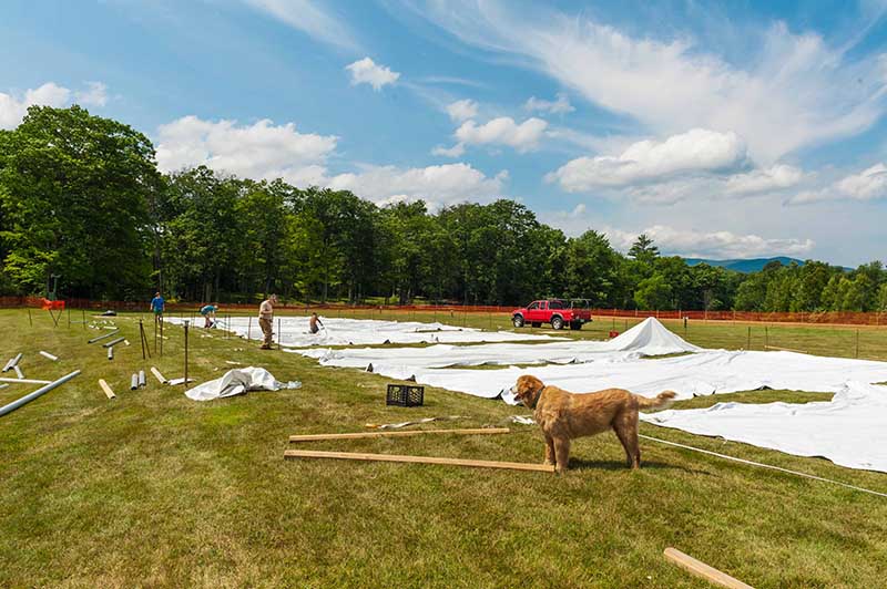 Tent is going up. Thx Wes for the photo